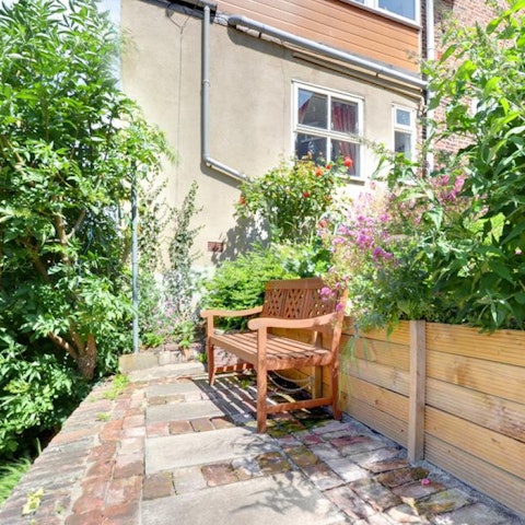 Drink up the morning sun with a cuppa in the shared garden