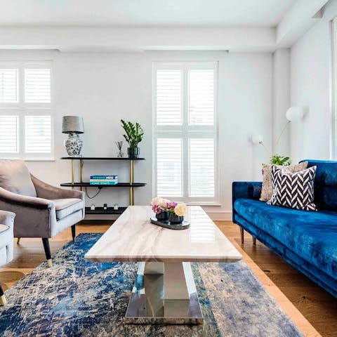 Enjoy an at-home cocktail hour in your stylish living room