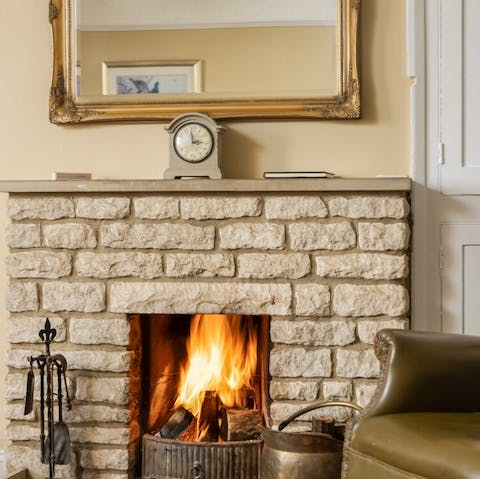 Spend the evening getting toasty around the open fire