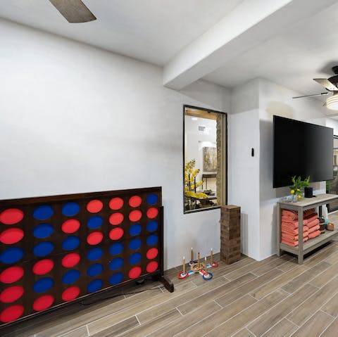 Test your skills on connect four in the games room