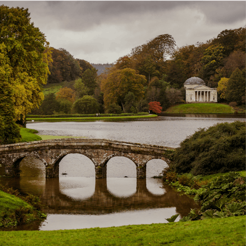 Relax during woodland walks in the landscaped gardens of nearby Stourhead