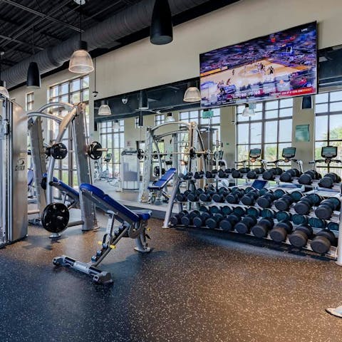 Feel energised after an uplifting workout in the communal gym