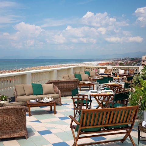 Wind down with evening drinks on the shared terrace