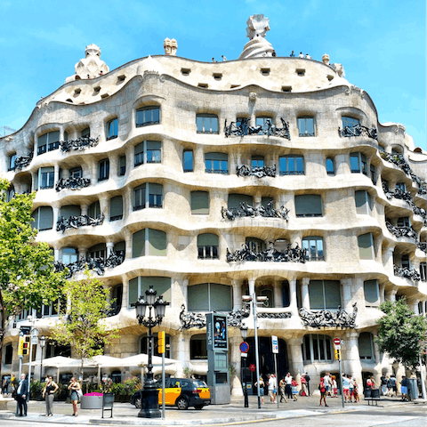 Take a sunny stroll through the city to Casa Milà, just over 2 kilometres away