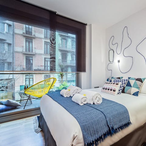 Step right out to the colourful balcony from your bedroom, espresso in hand