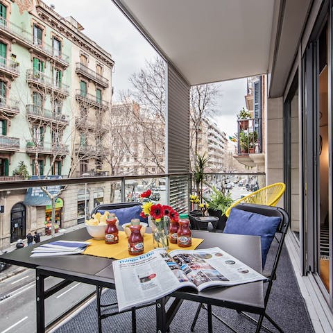 Mix up a pitcher of sangría and chill on the balcony all evening