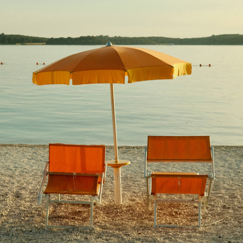 Spend a day on Fazana Beach, only a twenty-minute drive away