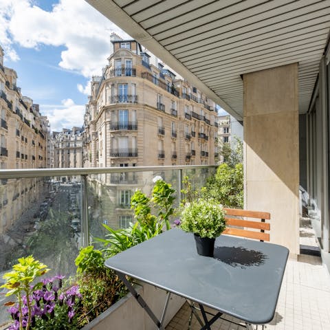 Find the perfect spot for evening drinks on the balcony