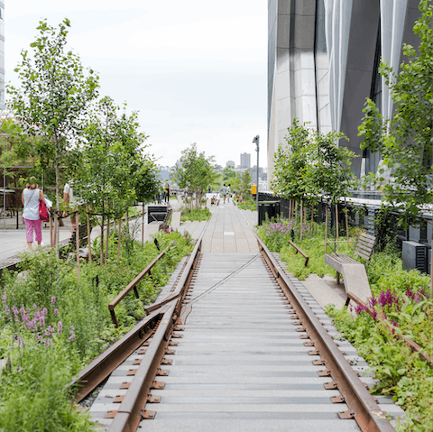 Stroll down The High Line – an elevated, linear park that once was an old rail line
