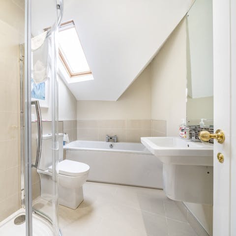 Unwind with a skylit soak in the bathtub, following a trip to the Titantic Quarter