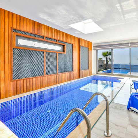 Walk straight from the master bedroom to the indoor pool