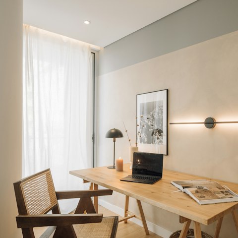 Get some work done at the desk in the living area