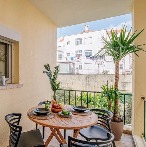 Enjoy alfresco dinners and sundowners on the sweet terrace