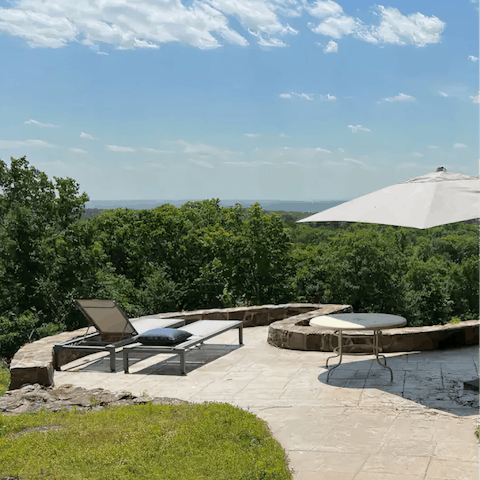 Enjoy views of the surrounding hills and valleys from the terrace