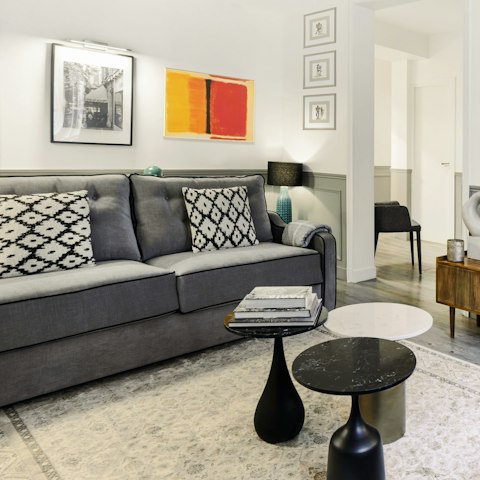 Open a bottle of pinot noir and get comfortable on the sofa for a stylish night in