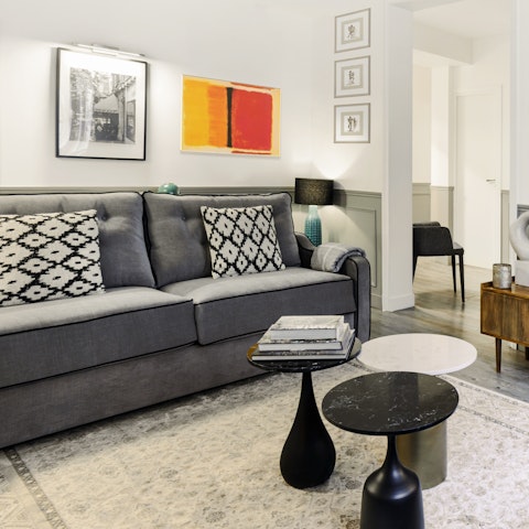 Open a bottle of pinot noir and get comfortable on the sofa for a stylish night in