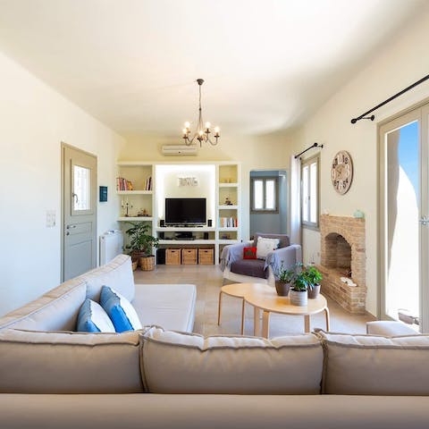 Make yourself right at home in the breezy living space