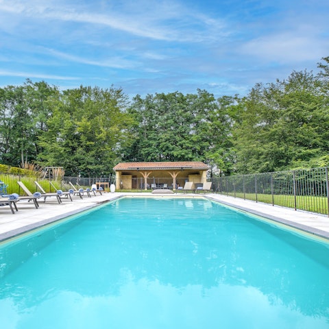 Go for daily swims in the heated private pool