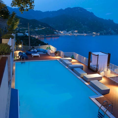 End the day with an evening swim under the stars