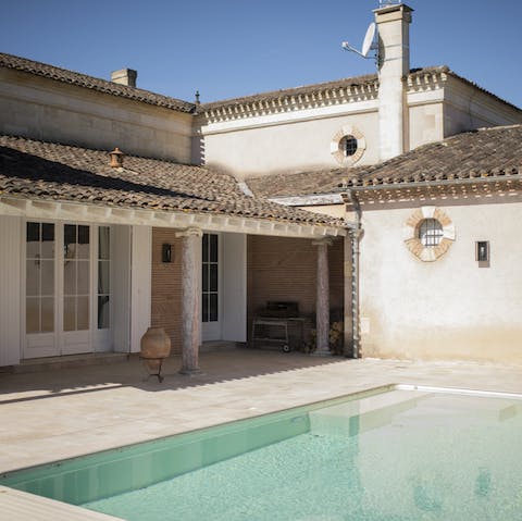 Swim even in the cooler months in the outdoor heated pool