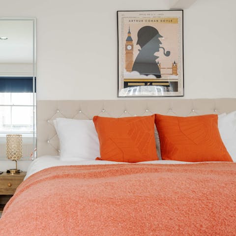 Sink into the sumptuous bed after a day of London sightseeing
