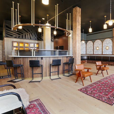 Have a drink at the shared lounge