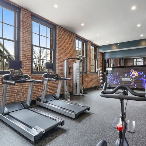 Keep on top of your fitness at the in-building gym