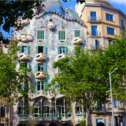 Take a short stroll around the corner to visit Casa Batlló