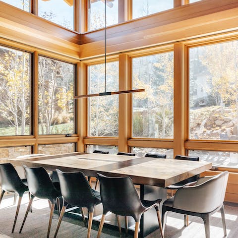 Savour elegant dinners with glorious views