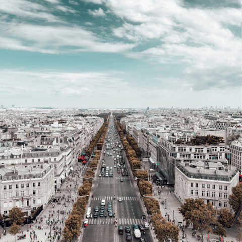 Travel six stops on the Metro to the Champs-Élysées