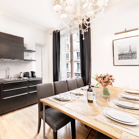 Serve up your culinary creations at the elegant dining table