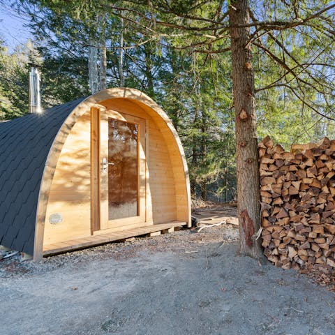 Feel a wonderful sense of wellbeing after a session in the sauna