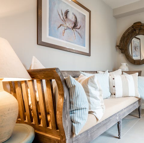 Sneak away to the snug (aka secret snoozing spot) overlooking the pretty courtyard