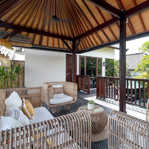 Sip morning coffee on the balcony