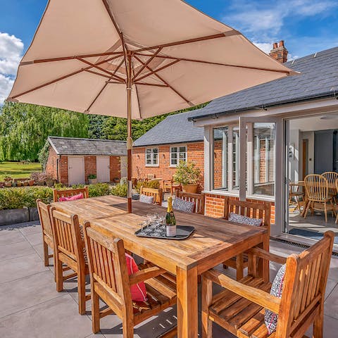 Treat yourself to an evening tipple on the patio