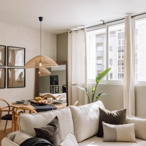 Enjoy a charming living space flooded with natural light