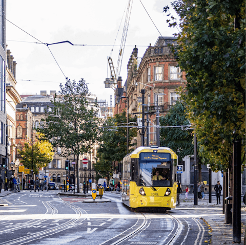 Enjoy a day out in Manchester – it's a twenty-minute train ride away