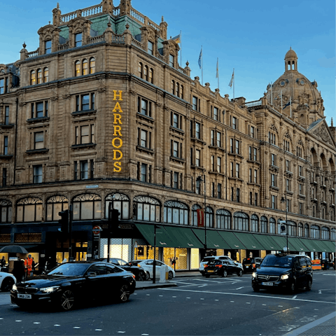 Head fifteen minutes north east for a spot of shopping at Harrods