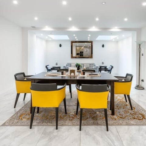 Host a dinner party in the lower ground floor dining area
