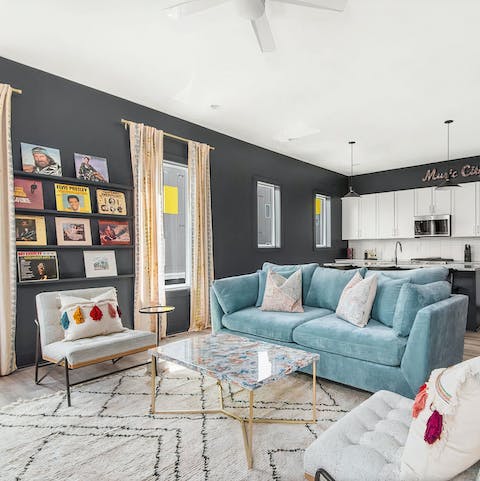 Pick any vinyl to play on the record player and just sit back and relax