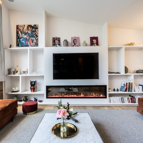 Light up the electric fire and enjoy a cosy evening in