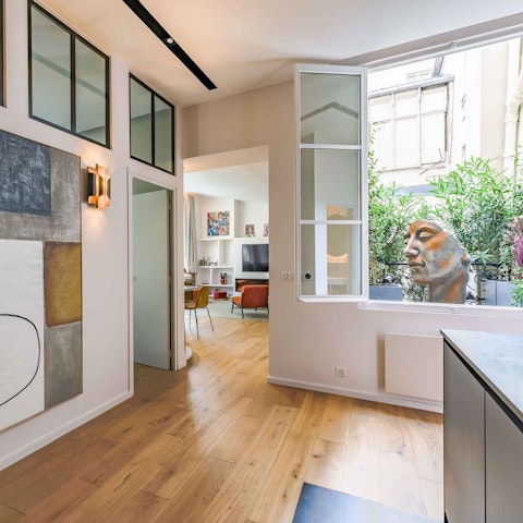 Admire the unique artwork displayed in your home