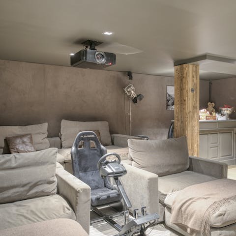 Gather for a family movie night in the cosy home cinema