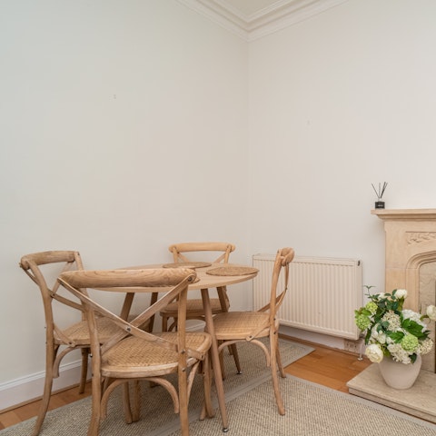 Enjoy a sociable meal around the dining table