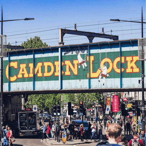 Catch the Northern Line from Hampstead Station to Camden and sample the street food at the market