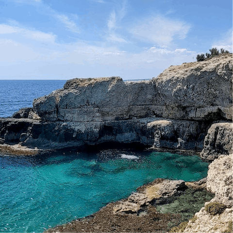 Explore the Puglian coastline – the nearest beach is a short walk away