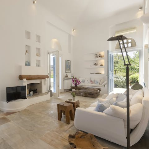 Spend lulls in your itinerary relaxing in the laid-back living space