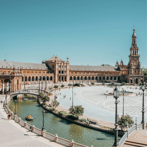 Begin sightseeing at the iconic Plaza de España