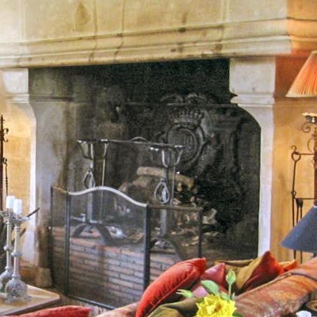 Gather around the gigantic fireplace when it turns chilly