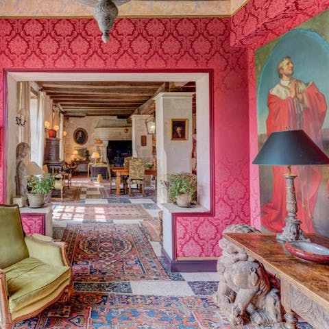 Admire the grand oil paintings